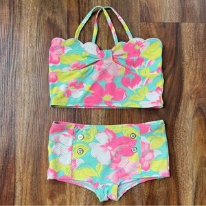 Janie and Jack Pink Floral Swimsuit
